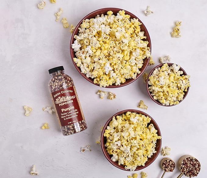 Amish Country Popcorn | 2-14 oz Bottles | Purple Popcorn Kernels | Old Fashioned, Non-GMO and Gluten Free (2-14 oz Bottles)