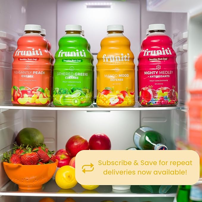 Fruniti Mango Smoothie Mix - Immunity + Antioxidants - No Sugar Added - Vitamin C, Zinc, & Echinacea - Pineapple, Apple, Banana, Mango Purée - Makes 24 Smoothies