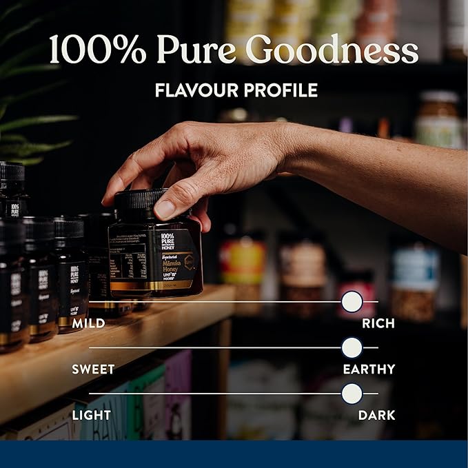 100% Pure New Zealand Honey, UMF 20+ MGO 826+ Raw & Unfiltered Manuka Honey, Certified Award Winning, Silky Smooth Taste & Texture 8.8 Oz