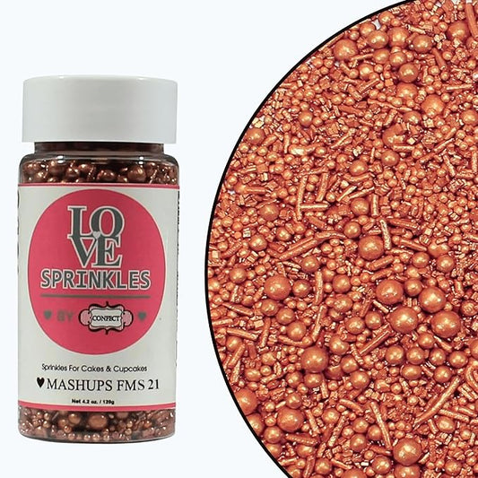 Confect Bronze Sprinkles ??Edible Sprinkles for Cake, Cupcake, Cookie & Dessert Decoration | Vegan, Gluten-Free, Soy-Free, Dairy-Free, Palm Oil-Free- 4.2 Oz
