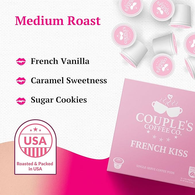 Couple's Coffee French Vanilla K-Cups | Gives Back to Military Families | Medium Roast Coffee Pods | Gourmet Flavored with Smooth French Vanilla Flavors |100% Arabica Beans | Love at First Sip | 24 Count