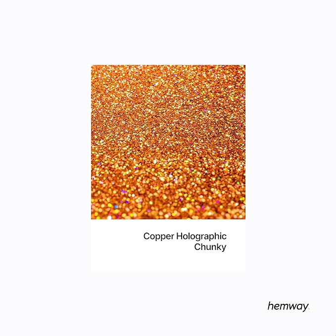 Hemway Premium Glitter Shaker - Copper Holographic | 130g Chunky Metallic Flake Sequins for Resin & Epoxy Crafts | Craft Supplies for Tumblers, Festival, Art