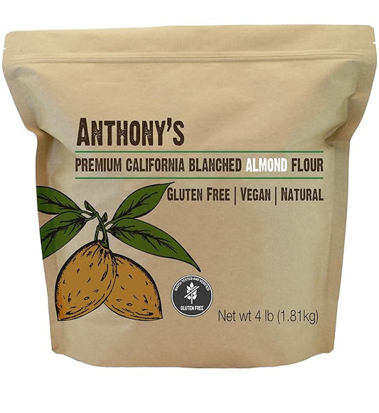 Anthony's Blanched Almond Flour, 4 lb, Finely Ground, Gluten Free, Non GMO, Keto Friendly