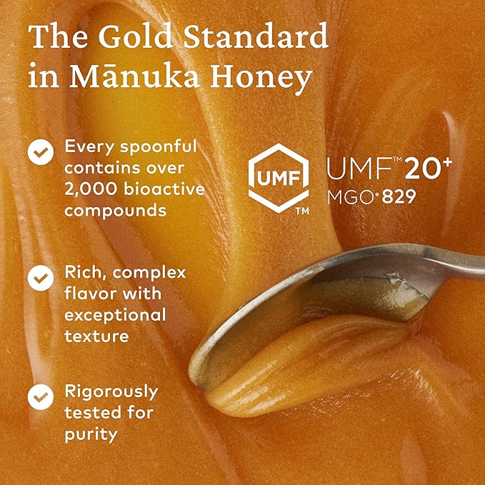 Comvita Manuka Honey UMF 20+ (MGO 829+) - Raw Manuka Honey New Zealand, Pure & Unpasteurized, Superfood for Immune Health, Use in Tea, Wild, Monofloral, Non-GMO - 250g (8.8 oz)