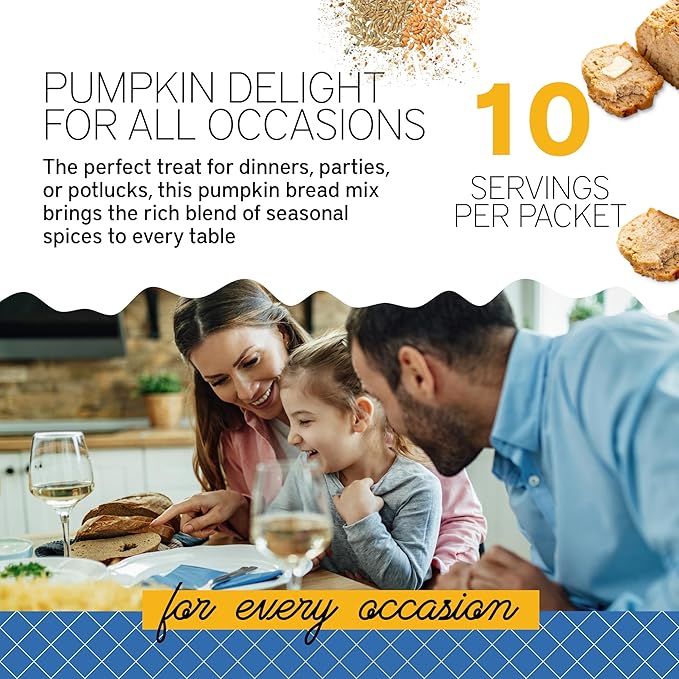 Southern Living Gourmet Pumpkin Bread Mix, Easy-to-Bake Delight, Perfect for Potlucks, Fall Dessert, Pumpkin Bread Mix, 1 Mix