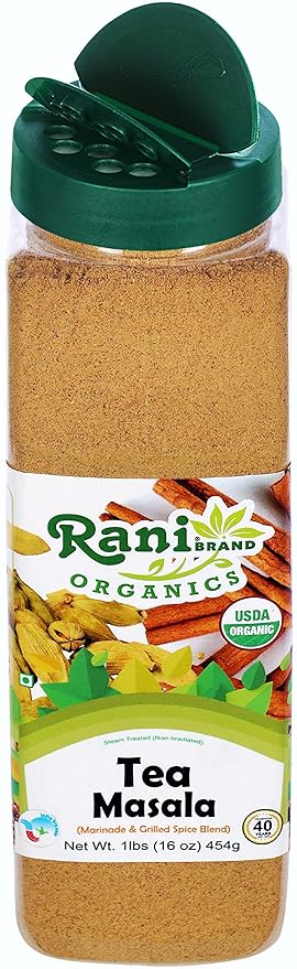 Rani Organic Tea (Chai) Masala Indian Spice Blend 16oz (1lb) 454g PET Jar ~ All Natural | Vegan | Gluten Friendly | NON-GMO | Indian Origin | USDA Certified Organic
