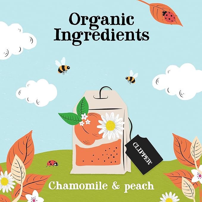 Clipper Tea Chamomile & Peach Teabags ??USDA Organic, Great Hot or Iced ??Natural, Fair & Delicious Fruity Chamomile & Peach Infusion ??50 Tea Bags