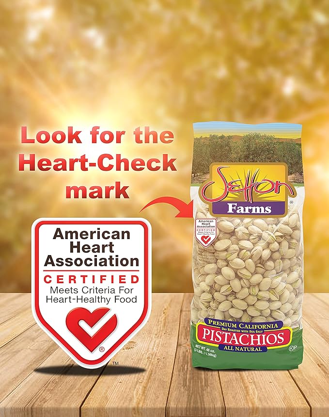 Setton Farms Premium Pistachios, Dry Roasted with Sea Salt, 48 Oz Bag (Pack of 2) Total 96 Oz. / 6 Lbs.
