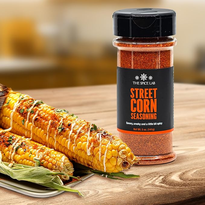 The Spice Lab Mexican Street Corn Seasoning – 5 oz Shaker Jar - All Natural Elote Seasoning For Vegan Street Corn, Chili & Savory Popcorn - Great Mexican Snacks - 7138