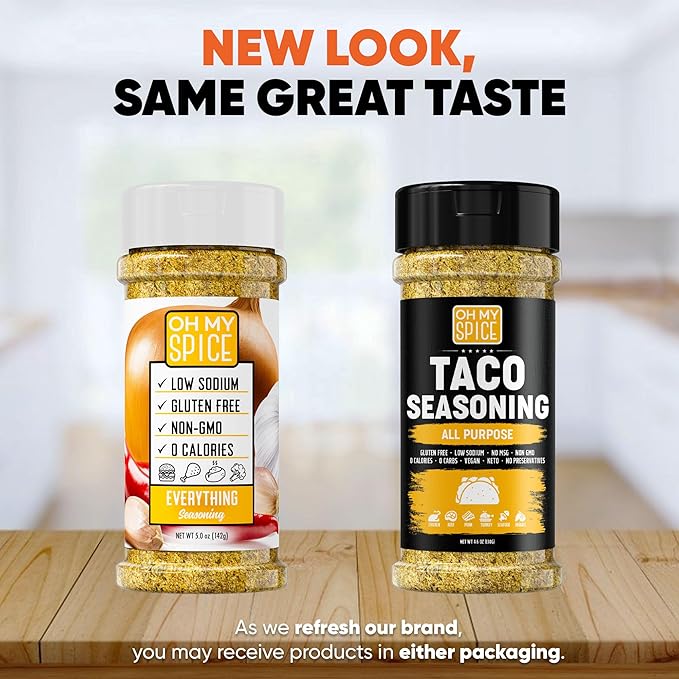 Taco Seasoning Mix All Purpose Blend - Gluten Free & Low Sodium Mexican Seasoning for Taco Tuesday Night. Everything Seasonings for Fajita & Burrito. Meat, Chicken & Fish Tacos Spices Toppings. 4.6oz