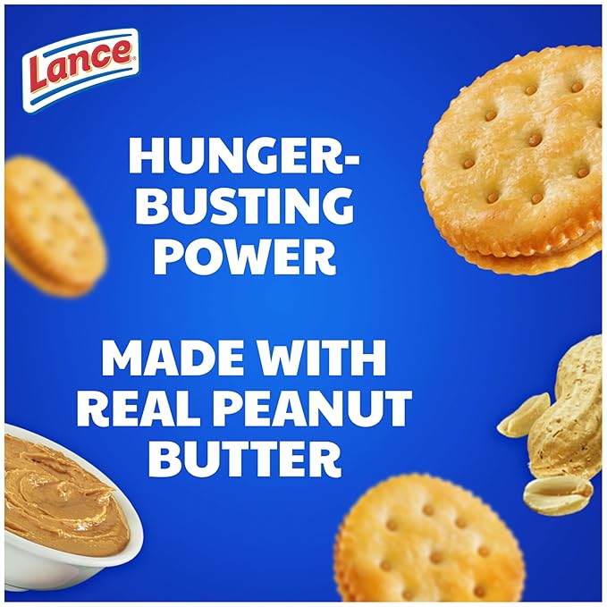 Lance Sandwich Crackers, Toasty Peanut Butter, 10 Individually Wrapped Packs, 6 Sandwiches Each