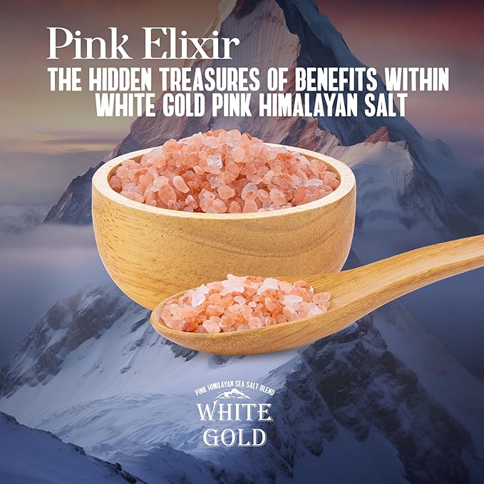 White Gold Chef’s Kiss All Purpose Seasoning with Pink Himalayan Sea Salt - Gourmet Seasoned Salt Blend Perfect for Cooking Meats & Vegetables, Natural Ingredients, Gluten-Free, Vegan, Keto Friendly