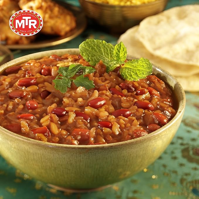MTR Ready-To-Eat: Rajma Chawal - Red Kidney Beans Rice - Microwavable Rice Packs for Instant Meals - Delicious & Nutritious Rice Ready in Minutes - Suitable for Vegetarians with Natural Ingredients - (Pack of 6)