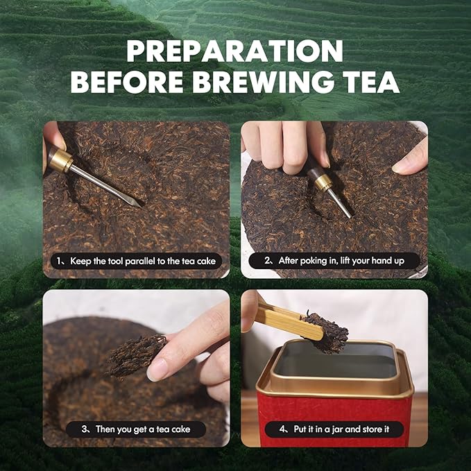 KHS Organic Ripe Pu Erh Tea Cake, 3.53 Oz USDA Certified Organic Puerh Tea Cake, No Dust Production Workshop, Aged Chinese Yunnan Ancient Tree Pu'erh, Woody, Deep Earthy Flavor