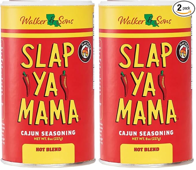 Slap Ya Mama Cajun Seasoning from Louisiana, Hot Blend, No MSG and Kosher, 8 Ounce Can (Pack of 2)