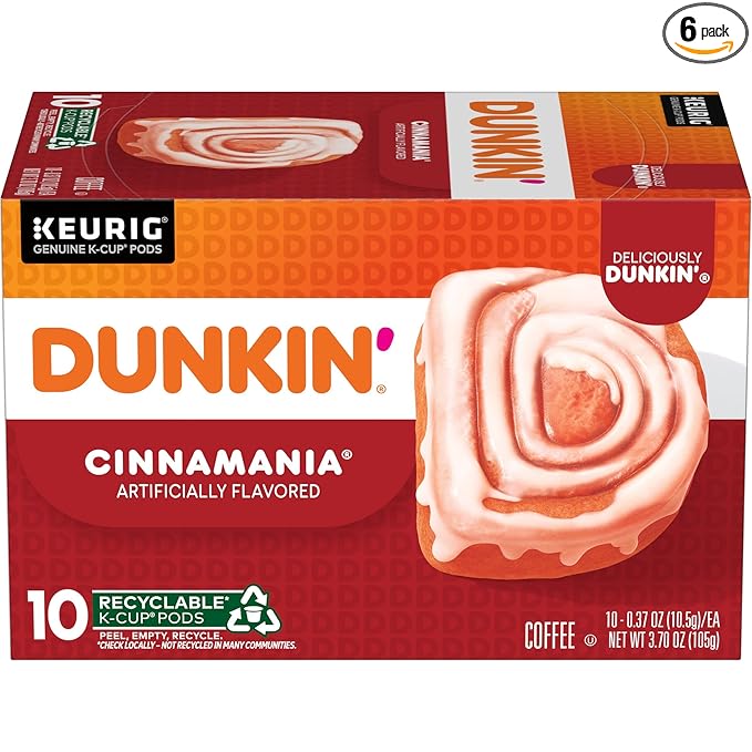 Dunkin' Cinnamania Flavored Coffee, 60 Keurig K-Cup Pods