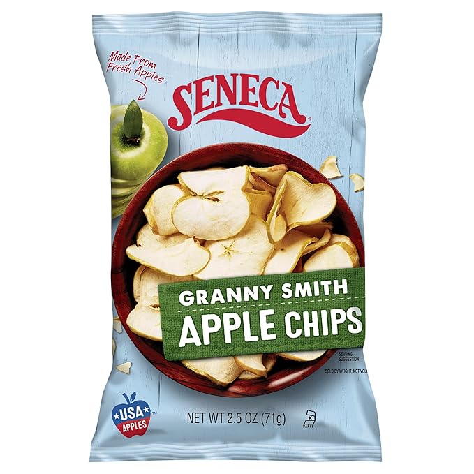 Seneca Granny Smith Apple Chips | Made from Fresh Apples | 100% Granny Smith Apples | Yakima Valley Orchards of Washington | Crisped Apple Perfection | Foil-Freshness bag | 2.5 ounce (Pack of 12)
