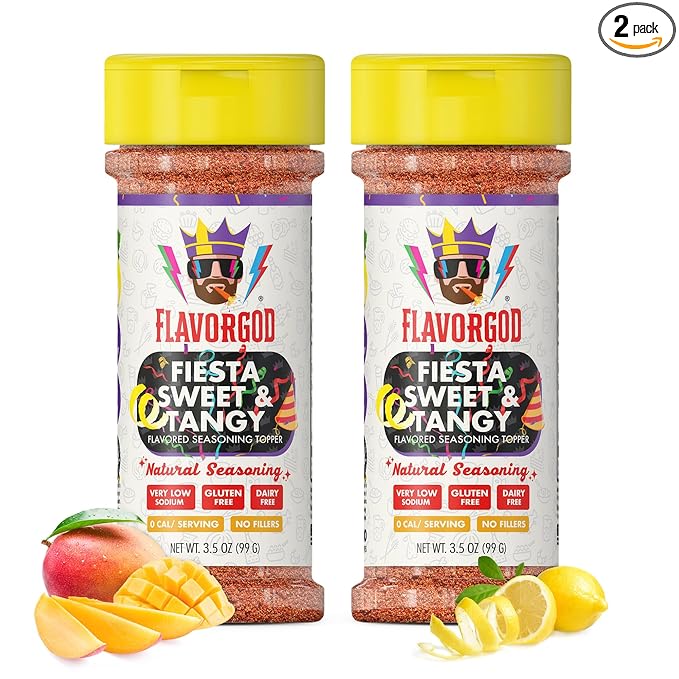 Fiesta Sweet & Tangy Seasoning Mix by Flavor God, Pack of 2 - Premium All Natural & Healthy Spice Blend for Salad, Pasta, & Chicken - Kosher & Low Sodium - Great Flavor Spices and Seasoning Gift