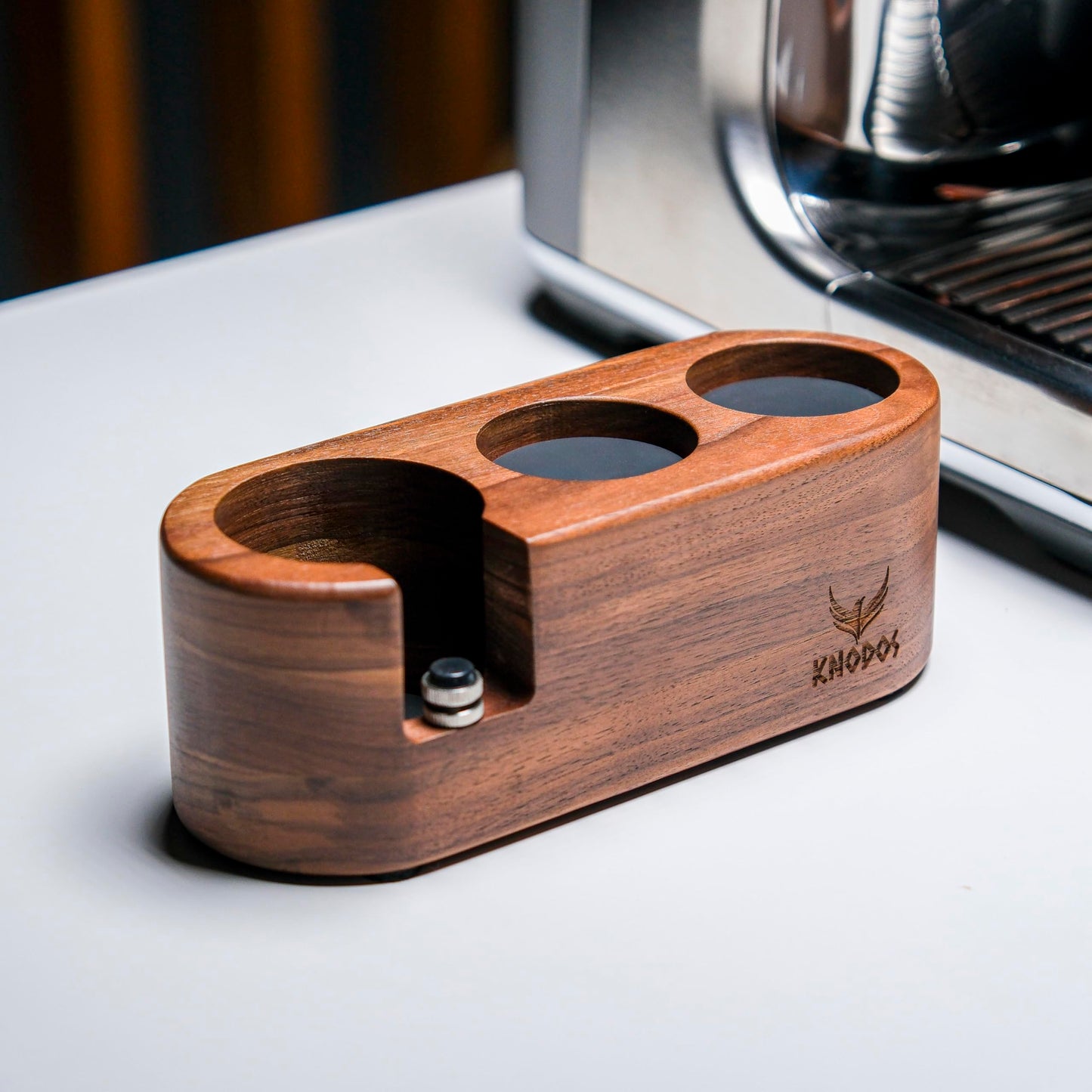 KNODOS Espresso Tamping Station 54mm For Breville Espresso Machine Accessories,Rosewood Portafilter