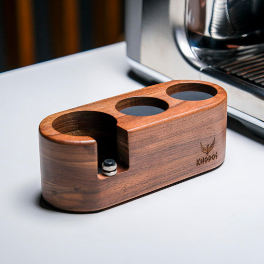 KNODOS Espresso Tamping Station 54mm For Breville Espresso Machine Accessories,Rosewood Portafilter