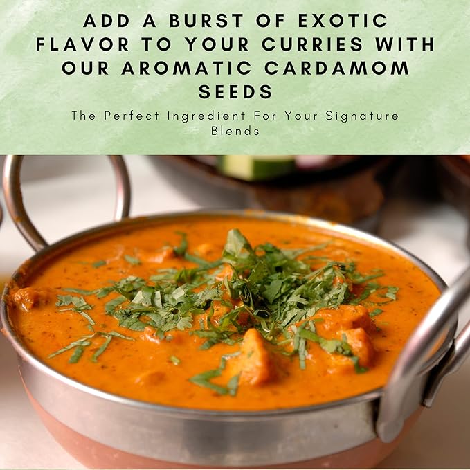 SPICY ORGANIC Premium Decorticated Organic Cardamom Seeds – 100% USDA Organic - Perfect for enhancing the taste of a variety of dishes such as baked goods, beverages, curry blends, and meat dishes- 4 Oz.