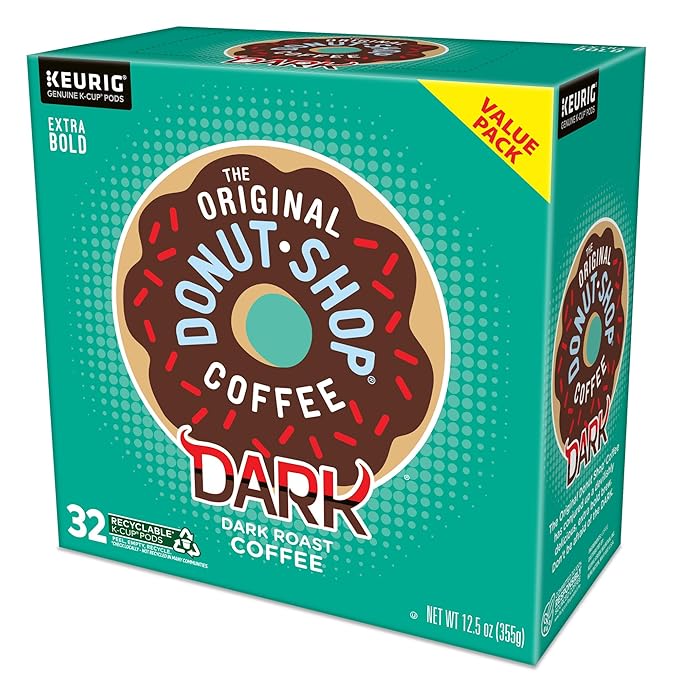 The Original Donut Shop Dark, Keurig Single Serve K-Cup Pods, Dark Roast Coffee Pods, 32 Count