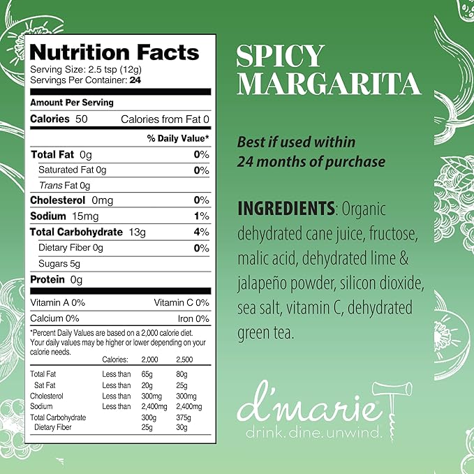 Frozen Cocktail Drink Mix - Each Bag Makes 10 Spicy Margarita Slushies - Drink Powder Pouches for Alcohol - All Natural Low Sugar Mixer, No Blender Needed, 3 Pack