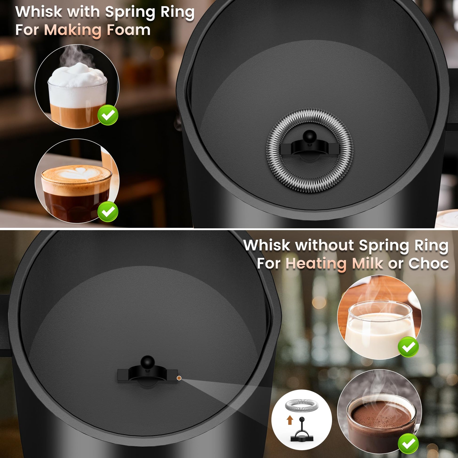 Kourice 4-in-1 Electric Milk Frother & Steamer – Automatic Frother Machine, Barista-Style Hot &