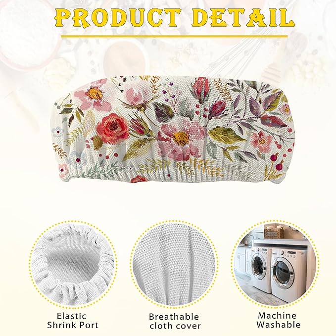 Vintage Romantic Floral Sourdough Starter Cloth Covers Jars, Or Kombucha Kefir Fermentation Cheese Fabric Lids, Fit Jars Mouth from 3-4 inch, 5 Pack