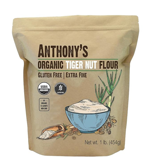 Anthony's Organic Tiger Nut Flour, 1 lb, Gluten Free, Non GMO, Paleo Friendly