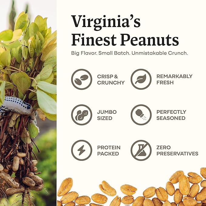Belmont Peanuts Gourmet Chipotle & Sea Salt Virginia Peanuts, 20 oz (1 Pack) ??Simple Ingredients, No Preservatives, 7g Protein ??A Spicy, Salty, Crunchy, Hand Seasoned Snack