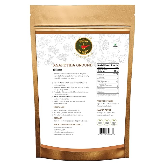 Spice Magic Asafetida Ground (Hing) ~ 100% Pure, Aromatic & Natural I Non-GMO I Indian Origin (3.5oz (100g)