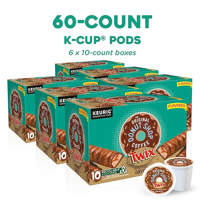 The Original Donut Shop TWIX Coffee, Keurig Single Serve K-Cup Pods, 60 Count, (6 Packs of 10)