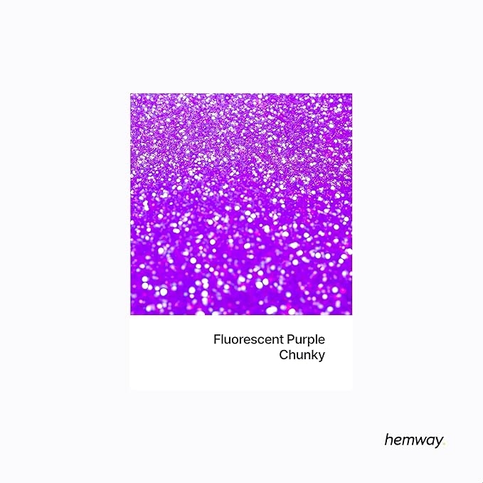 Hemway Premium Glitter Shaker - Fluorescent Purple | 130g Chunky Metallic Flake Sequins for Resin & Epoxy Crafts | Craft Supplies for Tumblers, Festival, Art