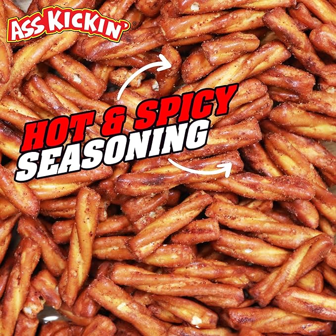 ASS KICKIN??Pretzels 12 Ounce Size Flavor Pack Seasoned Pretzel Twists (12oz, Hot & Spicy)