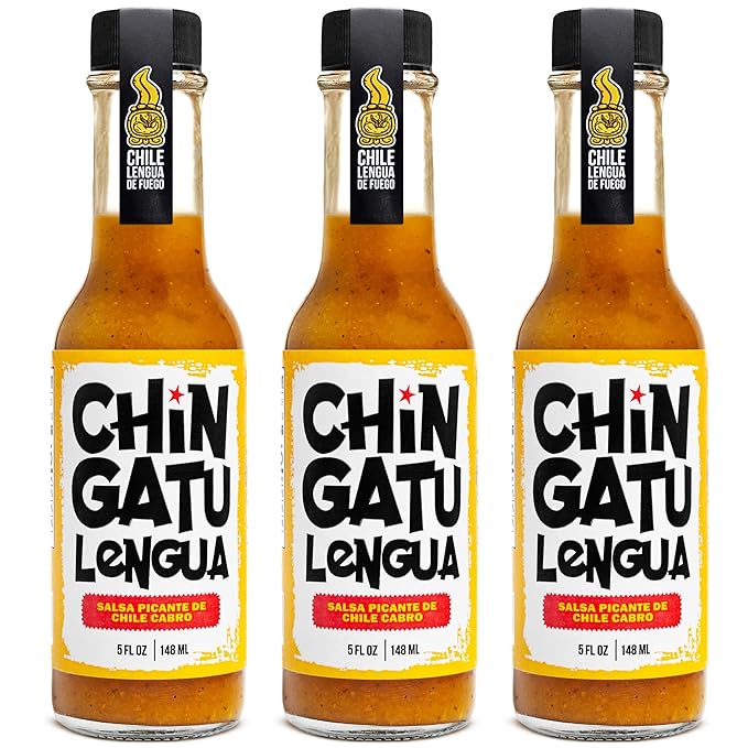 Hot Sauce | Chile Lengua de Fuego (Pack of 3, Cabro) – Classic Honduran Scotch Bonnet Red Sauce, Medium-High Heat, All-Natural & Bold