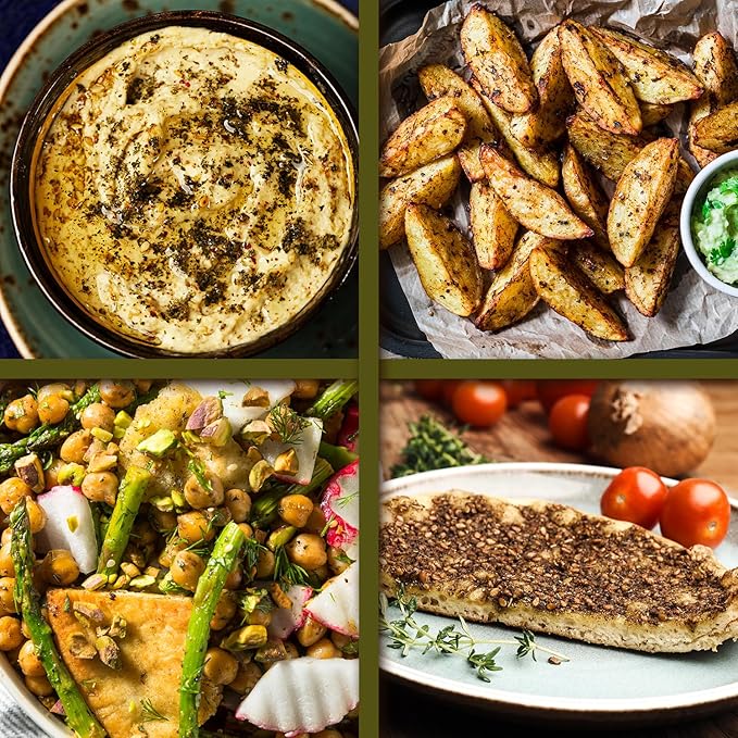 Za'atar Seasoning 7 Oz | Mediterranean Spice Blend | Natural Zaatar Spice Mix with Marjoram, Sesame, Sumac and Thyme | Authentic & Nutritious Za'tar Spice for Versatile Culinary Uses