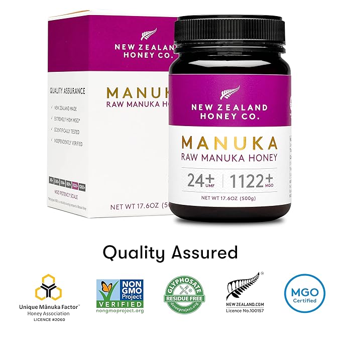 New Zealand Honey Co. Raw Manuka Honey UMF 24+ / MGO 1122+ | UMF Certified | 17.6oz | Pure Raw Honey