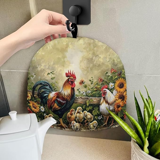 Chook Pattern Tea Cozy for Teapot Dome Teapot Cover Customized Teapot Covers Kitchen Kettle Dust Cover Cozy for Teapot with Handle Dust Cover Can Hung and Folded 竊늀range竊?"<div>