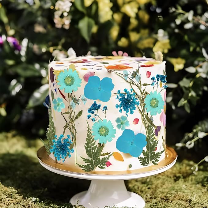 JeVenis Blue Wildflower Cake Toppers Wildflower Decor Baby In Bloom for Baby Shower Birthday Bridal Shower Wedding Party Decoration