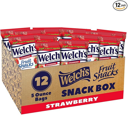 Welchs Strawberry Fruit Snacks, 5-Ounce (Pack of 12)