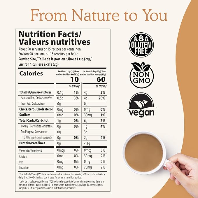 Real Mushrooms Functional Coconut Creamer with Reishi, Lucuma & Ceylon Cinnamon ??Organic, Dairy-Free ??Vegan Coffee Creamer for Smoothies & Drinks ??90 Servings Organic Cream Coconut Powder