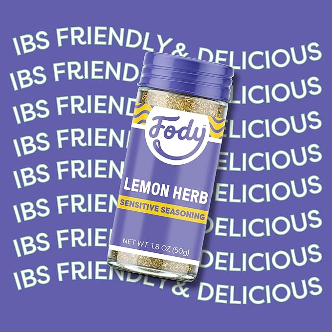 Fody Foods Lemon Herb Seasoning, 1.8 Oz, Garlic and Onion Free, Low FODMAP Certified, Gut & IBS Friendly, Vegan, Non-GMO, Gluten Free, Keto Friendly