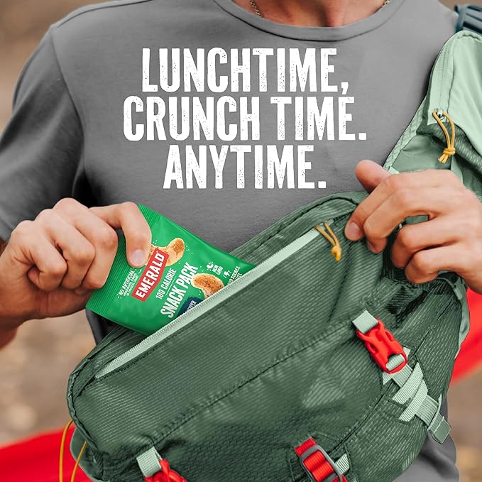 Emerald Nuts Salt and Pepper Seasoned Cashews 7ct (1-Pack), 100-Calorie Individual Packs, Kosher Certified, Non-GMO, Contains No Artificial Preservatives, Flavors or Synthetic Colors