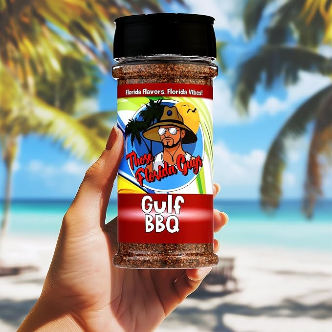 Gulf bbq Seasoning - Unique Blend of Smoky, Tangy, Sweet Heat for Authentic Florida bbq Flavor, 130g - Perfect Grilling Seasonings and Rubs for Beef, Pork, Chicken, Venison & More