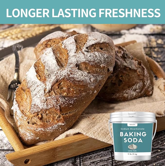 1.1Gallon (11lb) Baking Soda Powder Bulk, Premium Sodium Bicarbonate Powder, 100% Pure, Used for Bread, Cookies and Other Baked Goods, Also Can Clean and Deodorize