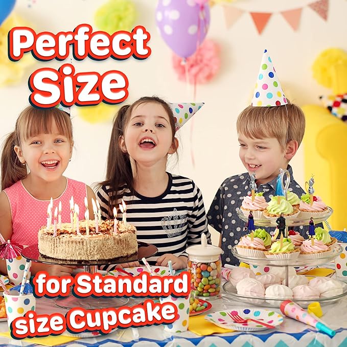 24x Winter Princess Cupcake Toppers ??Durable Picks Happy Birthday D챕cor, Cupcake Decorations for Kids' Birthdays