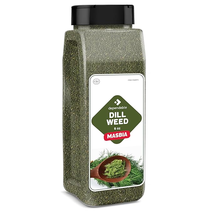 Dependable Foods Dill Weed ??5 oz. Jar ??100% Natural Pure Herb, Kosher, Non-GMO, No Additives, Salt-Free Seasoning, Allergen-Free Spice