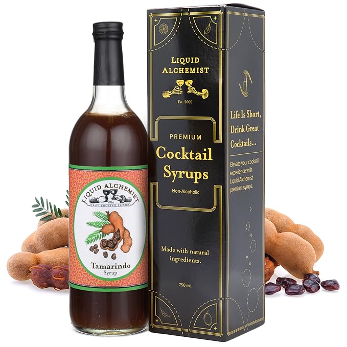 Liquid Alchemist Tamarind Syrup for Cocktails - Real Ingredients Make our Tamarindo Syrup the Perfect Spicy Margarita Mix - Made Fresh with All Natural Tamarind Concentrate (25.4 oz)