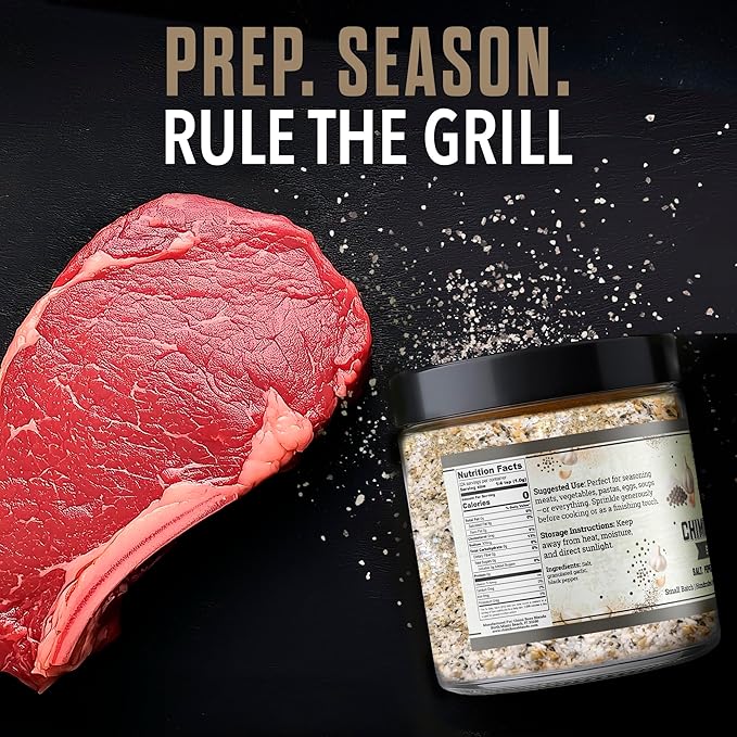 Chimi Boss Blends SPG Seasoning, 8oz ??Salt Pepper Garlic Dry Rub for Grilling, Smoking & BBQ ??Gourmet Small-Batch All-Purpose Spice Blend for Beef, Pork, Chicken & Vegetables ??Made in USA